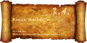 Kosik Adrián névjegykártya